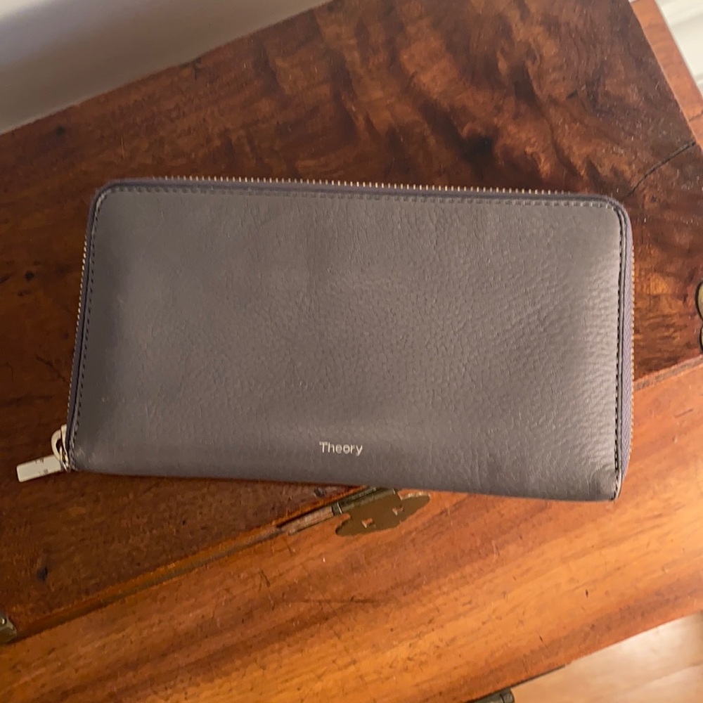Gray theory leather wallet